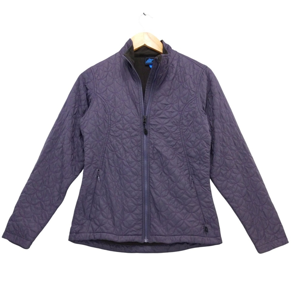 Eastern Mountain Sports XS Purple Quilted‎ Full Zip Jacket Fleece Lined Thermore